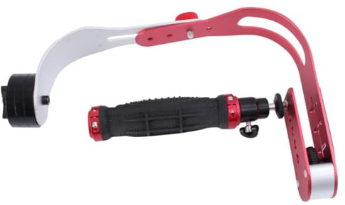 Hoement Stabilizzatore Video Portatile e Supporto per Macchina Fotografica Dslr, Handgrip Rosso per Riprese Video Fluide e Selfie, Accessorio Compatto per Viaggi e Uso Amatoriale