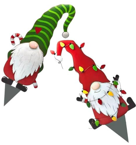 TINEASUR Weihnachtsmann-stab Weihnachtsdekoration Für Draußen 2 Stück Rasenstäbe Für Hofdekoration Heimdekoration