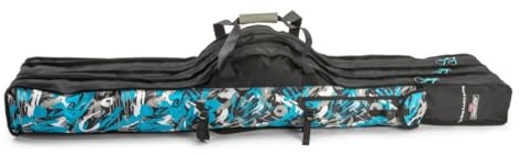 Aquantic Rutentasche für Brandungsruten, 3 Kammern, 145-155cm x 30cm x 27cm, mit Außentaschen und Tragegurten, Surfruten-Tasche (Rutentasche 165cm)