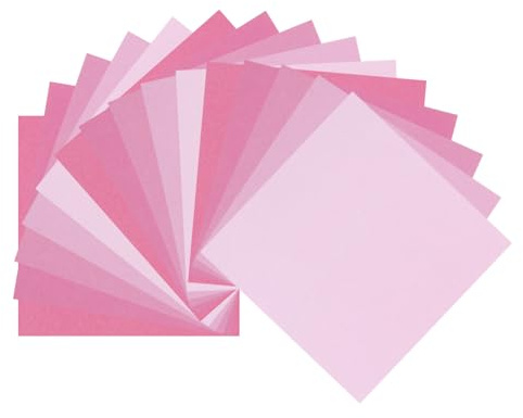 DMiotech 50 Sheets 3.9x3.9 Inch Origami Paper Large, 7 Colors Pink Square Origami Paper Easy Fold Double Sided Colored Paper for DIY Arts and Crafts