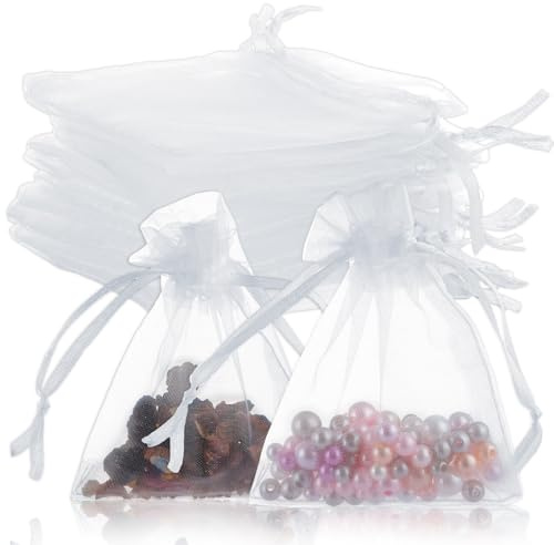 ASelected 200 Stück Organzasäckchen 7 x 9 CM Geschenk Schmuckbeutel Säckchen zum Befüllen Organza Geschenkbeutel Gaze Geschenkbeutel Klein für Hochzeit Geschenksäckchen Süßigkeiten Schmuckbeutel