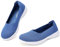 konhill Zapatos Planos Mocasines Mujer Cómodos Casuales Slip on Loafers Zapatos de Punto Vestidos Zapatos Ligeros para Caminar EU 35,5 Azul Cielo