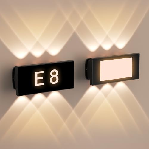 STASUN 2pcs DIY Hausnummer Wandleuchte,Innen/Aussen IP66 LED wandlampe,12W 3500K Warm White Wash Light,Moderne Wandleuchte Beleuchtung für Wohnzimmer,Schlafzimmer,korridor,Treppen,Hotel,Garage