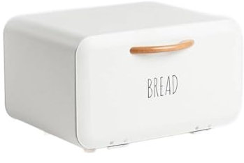 HOMLA Boîte à pain rectangulaire blanche BIEN 33 x 24 x 19 cm