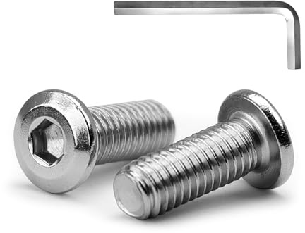 MINHER 20 Sätze M4 x 18mm Schrauben,Flachkopfschrauben, A2 V2A Edelstahl Flachkopf-Innensechskantschrauben für Möbel(mit Innensechskantschlüssel)