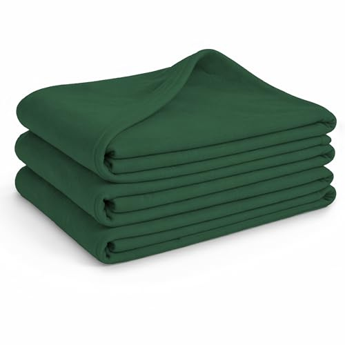 Glart G3TG Set di 3 coperte in pile – 130x160 cm, 100% poliestere, 200 g/m², verde abete – versatili come coperta da divano, coperta per ospiti, coperta da letto o da picnic – certificazione Oeko Tex