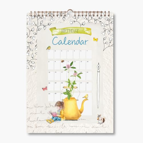 Daphne’s Diary Geburtstagskalender | Jahresunabhängiger Kalender mit Stickerset | Nostalgisches Design für Geburtstage & Jahrestage | Stilvolle & kreative Dekoration für Zuhause oder als Geschenk