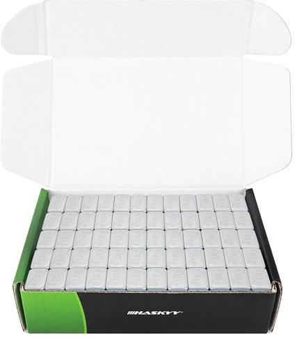 HASKYY Pesi adesivi, pesi in acciaio argento, 25 barrette adesive da 60 g, con bordo a strappo zincato e rivestito in plastica, kg, argento, 1,5 kg, 12 x 5 g