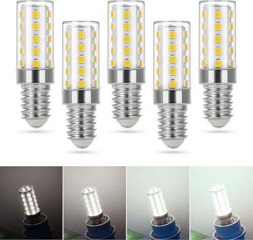 Lampadine LED E14 Dimmerabili,Bianco Freddo 6000K,AC 220V,3,5 W Sostituzione 35W Lampadine a incandescenza,350LM E14 Lampadina LED Mais,Lampadina a Risparmio Energetico Edison vite,Confezione da 5