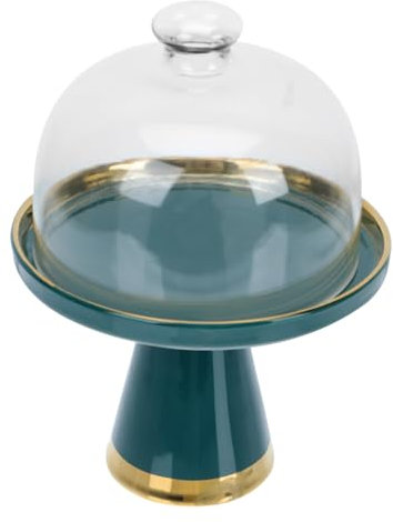 HOLIDYOYO 1set Vassoi Dessert Nordic Con Coperchio Elegante Piatto Per Torte Ceramica Con Base Alta Per Frutta e Snack Per Occasioni Speciali e Cene Eleganti