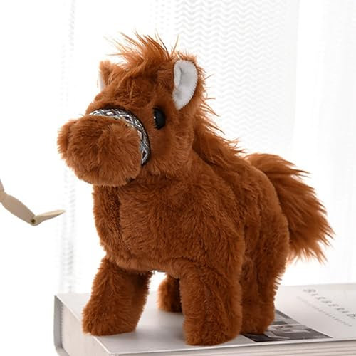 Plastic Cactus Plants Toy for Kids Electronic Small Horse with Animated Walks, Wagging Tails and Simulated Calls Gift for Little Kids (A, 20 x 10 x 17cm)