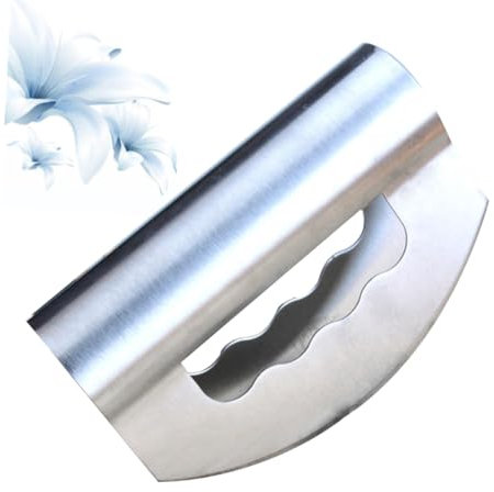 Holibanna Edelstahl Salatzerkleinerer Mit Doppeltem Schutzdeckel Multifunktionaler Gemüseschneider Zum Zerkleinern Und Zerschneiden Von Kräutern Ergonomischer Doppelmesserschneider Für Schne