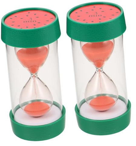 Zerodeko 2 Pezzi Sabbia per Forma Anguria Timer per Spazzolino da Denti Minuti Decorazione per da Design Giocoso per Rendere Lavarsi Denti