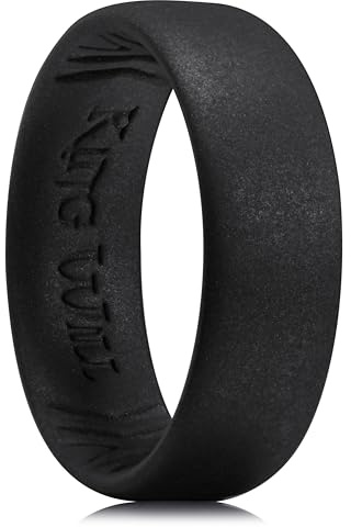 King Will Herren Silikon-Ehering - 1,8 mm ultradünner Ring mit metallischem Schimmer und komfortablem Innen-Griffdesign, hypoallergener Gummiring für Fitnessstudio, Arbeit, Reisen