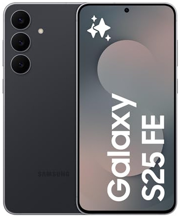 Samsung Galaxy S25 FE, AI Smartphone, Slim 7.4mm Frame, 6.7 FHD Display, 50MP Camera, Exynos 2400, 128GB Storage, 8GB Memory, 4900 mAh Battery, JetBlack, 3 Year Extended Warranty (UK Version)