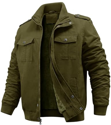 PASUDA Giacca Invernale Uomo Giubbotto Casual Calda Giacca in Pile da Uomo Militare Multitasche Giubbotto in Cotone Giubbotti Classico Antivento Jacket Invernali