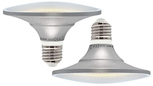 EACLL E27 LED UFO 4000K 15W Ersetzt 120W Halogen Glühlampe, 2er-Pack. 1300 Lumen Neutralweiss Leuchtmittel, AC 230V Flimmerfrei, Lichtwinkel 120°, Nicht Dimmbar Kurz PAR38 Ø122xH85mm Reflektorlampen