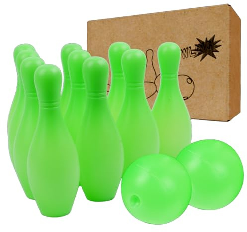 Set da bowling per bambini, 10 birilli di plastica e 2 palline, set da bowling per bambini, gioco educativo per attività all'aperto al chiuso, regali per feste di compleanno per ragazzi e ragazze