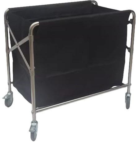 ZGYOZMNG Laundry TrolleyFolding Laundry Cart, Commercial Laundry Cart with Wheels, Industrial Laundry Cart with Foldable Stainless Steel Frame and Oxford Cloth, 10 Bushel (350 L), for Hotel