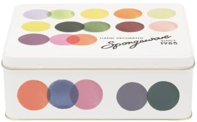 Emma Bridgewater Colour Palette Storage Tin, Multicoloured Polka Dot Design, 19.5 x 7.5 x 15.5 cm, Metal, Vintage Style, Rectangular, for Kitchen Storage and Home Organisation