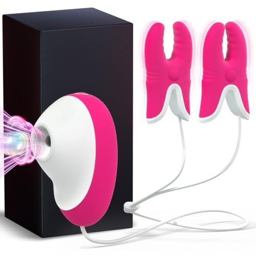 Vibrador Pinzas para Pezones Estimulador Succionador de Clítoris Vagina Femenino, Vibradorador Mujer Juguetes Eróticos para Pareja Sexuales, Sexo Consoladores Sex Toys Vibradores con Vibración Toy