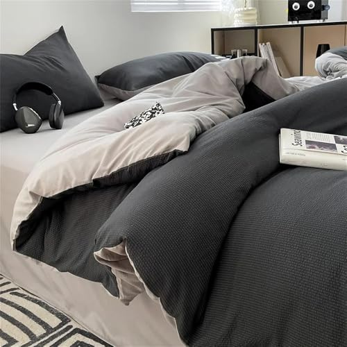 Bubble Cotton Bedding Sets Washed Cotton Breathable Skin Friendly Comforter Cover Sets Jacquard Single Bed Linens,7,1.2m 3pcs Set