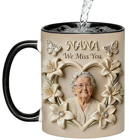 Générique Ceramic Mug, Decorative Ceramic Home Decoration – Water Mug with Large Capacity 300 ml, for Grandma Women Mom Tea Milk Cappuccino Latte Juice Soda Beer Party