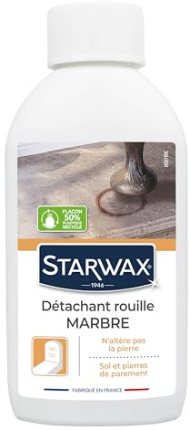 STARWAX - Smacchiatore Ruggine - Marmi e pietra naturali - Pulisce ed elimina le tracce di ruggine - non altera - Made in France - 250 ml