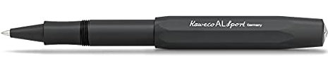 Kaweco AL SPORT Rollerball Black I Gel- / Kugelschreiber aus hochwertigem Aluminium mit Keramikkugel I Edler Kuli in Schwarz I 23 g Tintenroller mit 0.7 mm Mine I Seidenglänzender Gelroller 13 cm
