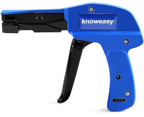 Cable Tie Gun,Knoweasy Fastening Cable Tie Tool,Die-Cast Steel Flush Cut Zip Tie Tool with Steel Handle for Nylon Cable,7 Inches Length Zip Tie Gun