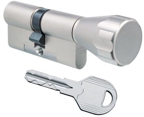EVVA ICS Hochsicherheits-Knaufzylinder mit 5 Schlüssel, Länge (a/b) 31/K36mm (c=67mm) K=Knaufseite, modulare Bauweise SYMO