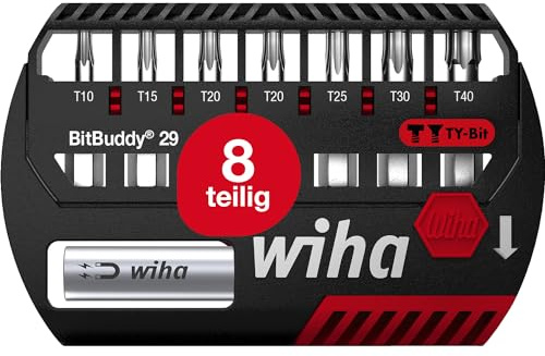 Wiha Bit Set BitBuddy 8-tlg. I TY-Bit 29 mm TORX 1/4 C6,3 I Zubehör für Schraubanwendungen I Impact- & Schlagschraubergeeignet (42136)
