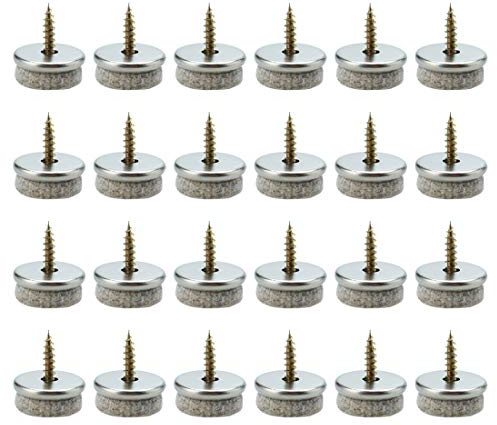 uxcell Screw Felt Gliders Furniture Leg Pads DIY Leg Feet Protector 22mm 7/8 Dia 24pcs