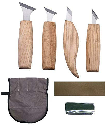 7-teiliges Chrom-Vanadium-Stahl-Graviermesserset, Holz-Graviermesserset, ideales Löffelschnitzwerkzeugset für Holz, Anfänger/Profi-Schnitzwerkzeug