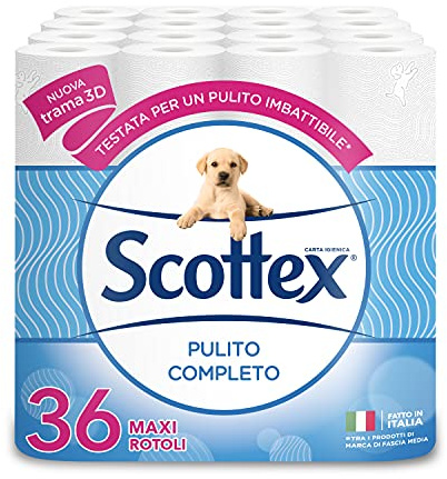 Scottex Sauberes Toilettenpapier, 36 Rollen Maxi – 3620 g