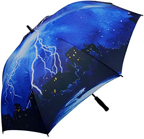 iX-brella XXL Stockschirm Fiberglas Golf Automatik Schwarz