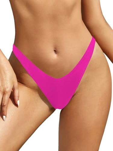 SHEKINI Donna Bikini Perizoma Brasiliano Nuoto Tronchi Sexy alla Moda Costumi da Bagno Chic Tanga da Donne A Forma di V Vita Alta Cheeky Fondo Bikini da Spiaggia