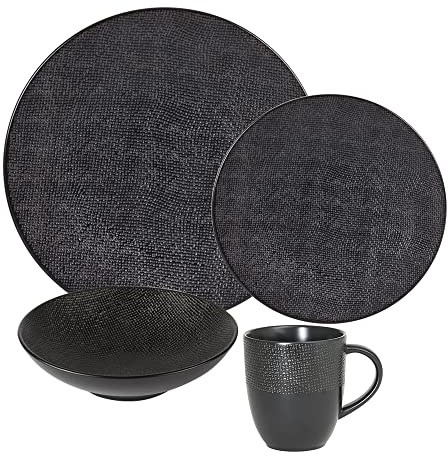 Table Passion - Service d'assiettes et ses mugs Vesuvio noir