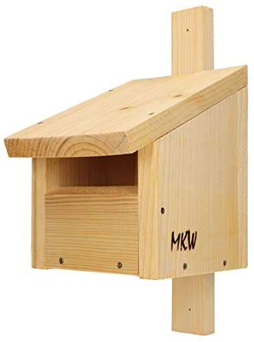 Nistkasten Für Hausrotschwänze MKW - Stabiler nisthaus für Wildvögel und Gartenvögel - Vogelhaus aus Nadelholz - Wetterfest und langlebig für draußen mit Einflugloch