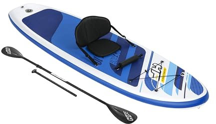 BESTWAY, Hydro-Force™ Oceana aufblasbares Paddle Sup, umbaubar in EIN Kajak mit Sitz, Fußstütze, Paddel, Pumpe und Transportrucksack, 305 x 84 x 12 cm