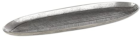 EGLO LIVING Dekoschale Forleyet elegante Schale | zum Dekorieren im Blatt-Design, Metallschale aus Aluminium in Nickel-Antik, 54 x 16,5 cm