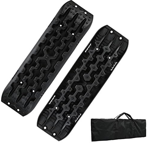 Sonnewelt Anfahrhilfe mit Aufbewahrungstasche,Schlamm/Sand/Schnee Recovery Board Offroad Tracks,10T Last,Reifenleiter für PKW LKW Geländewagen Wohnmobil