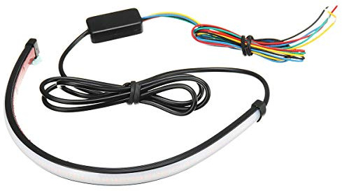 Baceyong LED Tira de Luz Tubos, Universal 30cm Motocicleta LED Tira de Luz Trasera Freno Stop Intermitente Luz Intermitente Flexible