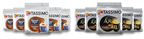 Tassimo Café Dosettes - 40 Maxwell House Cappuccino goût choco (5 x 8) & 80 L'Or Extra Long Intense (5 x 16)