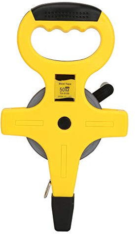 Open Reel Tape Measure, 50m Stainless Steel Accurate Measuring Stretch Tapes Metric Scale Surveyors Tape Measure