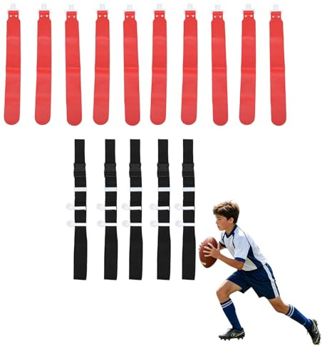 HERCHR Taillenflagge, Verstellbare Flagge, Fußball-Set, 5 Stück, PP-Flagge, Fußballgürtel, Rennsport, Spiel, Taillenflagge Für Trainingsausrüstung Für Jugendliche Und Erwachsene
