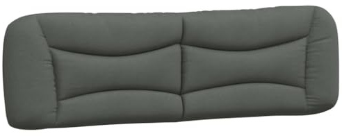 vidaXL Kopfteil-Kissen Hvar Dunkelgrau 180 cm Stoff
