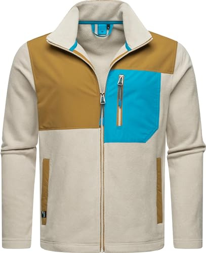 Ragwear Herren Teddy Fleecejacke Übergangsjacke mit hohem Kragen und Brusttasche Flettcher Brown Sugar Gr. XL