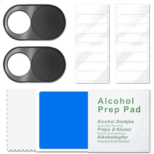 Mamol Couvre-caméra, Kit de Filtre de Confidentialité, Languettes Adhésives pour Webcam, Couvre-caméra Magnétique en Métal Ultra-Mince pour la Protection de la Webcam du MacBook