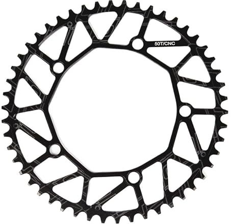 wanhaoaony Fahrradkettenblätter Klappfahrrad schmale breite Zähne 130BCD Kettenblatt 46 48 50 52 56 58T Kettenrad Aluminiumlegierung BMX Fahrrad Kurbelgarnitur Kettenblatt (Color : 50T Black)